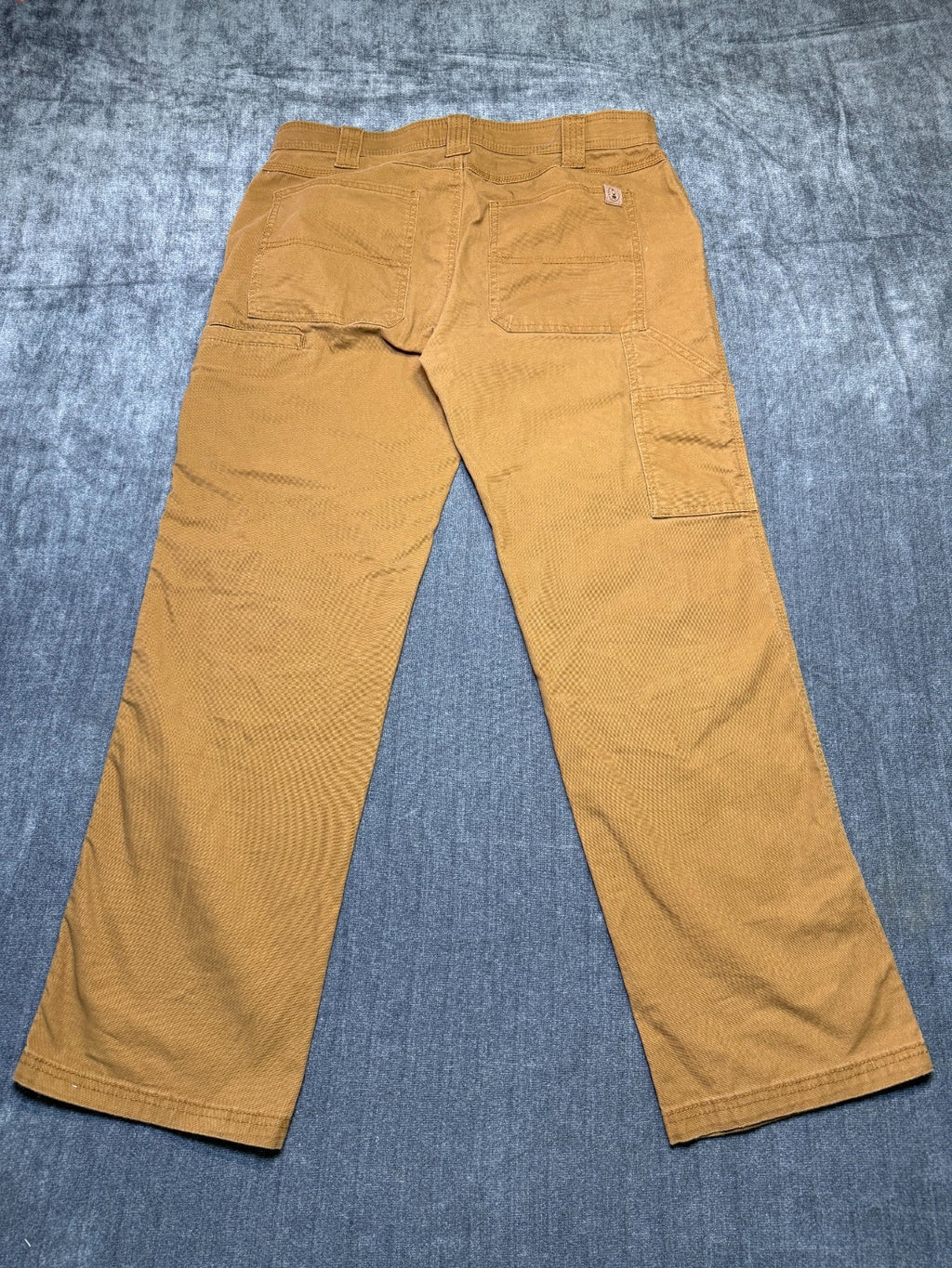 Coleman Work Pants Men's 34X32 Brown Straight Leg Cargo Pockets Pull-On Casual