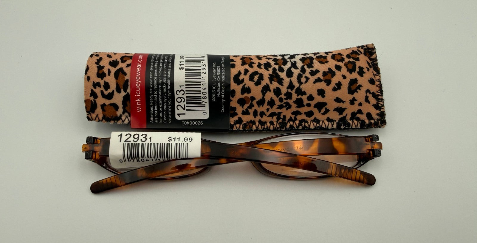 ICU Eyewear Wink Neoprene Cheetah Expressions Reading Glasses 1.25 Magnification