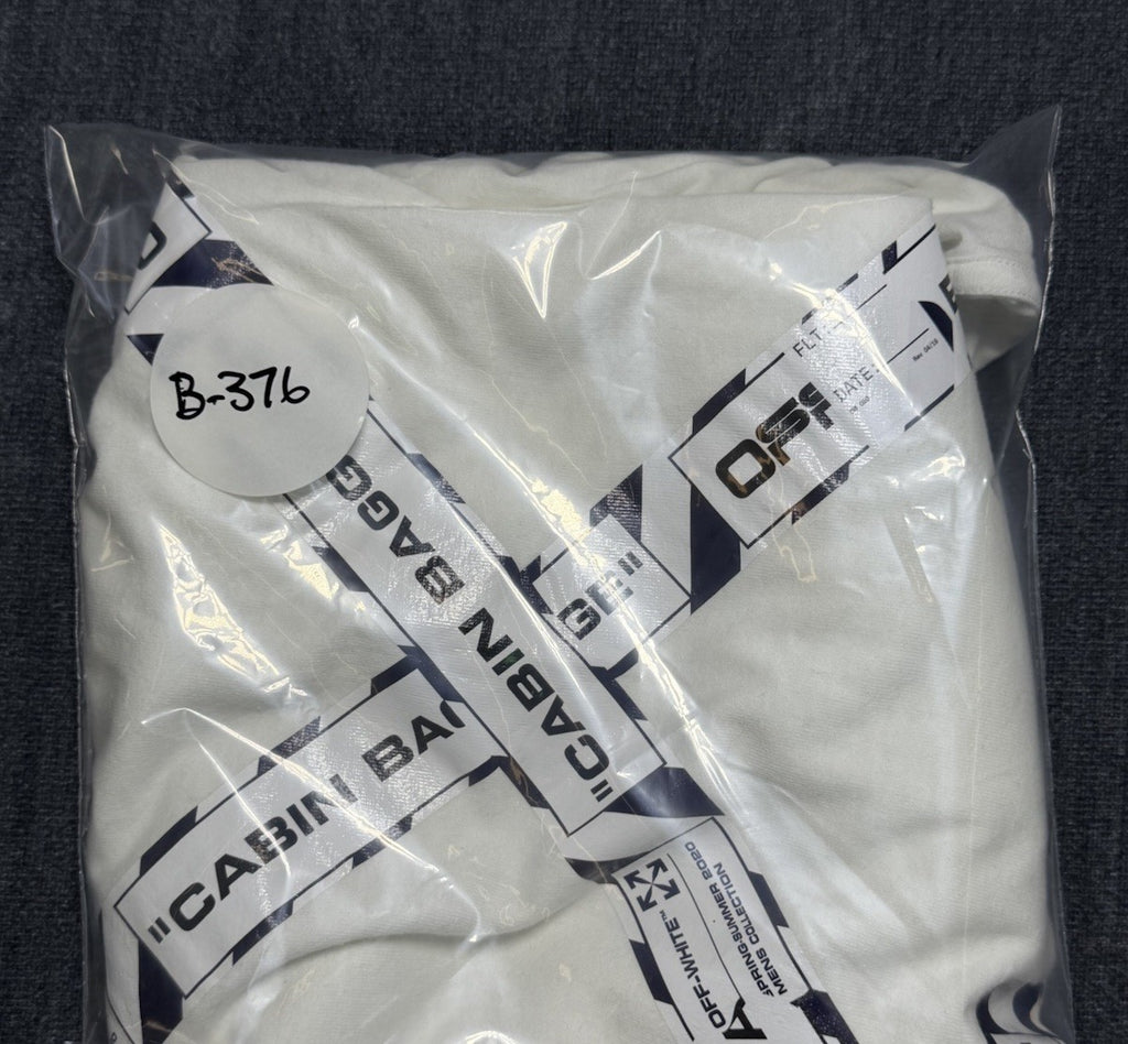Off-White White Printed Cotton Crew Neck Oversized Size Large T-Shirt NEW