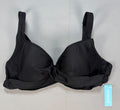 NWT Yonique Swimsuit Top Womens Black Twist Front Bikini Top Padded Push Up