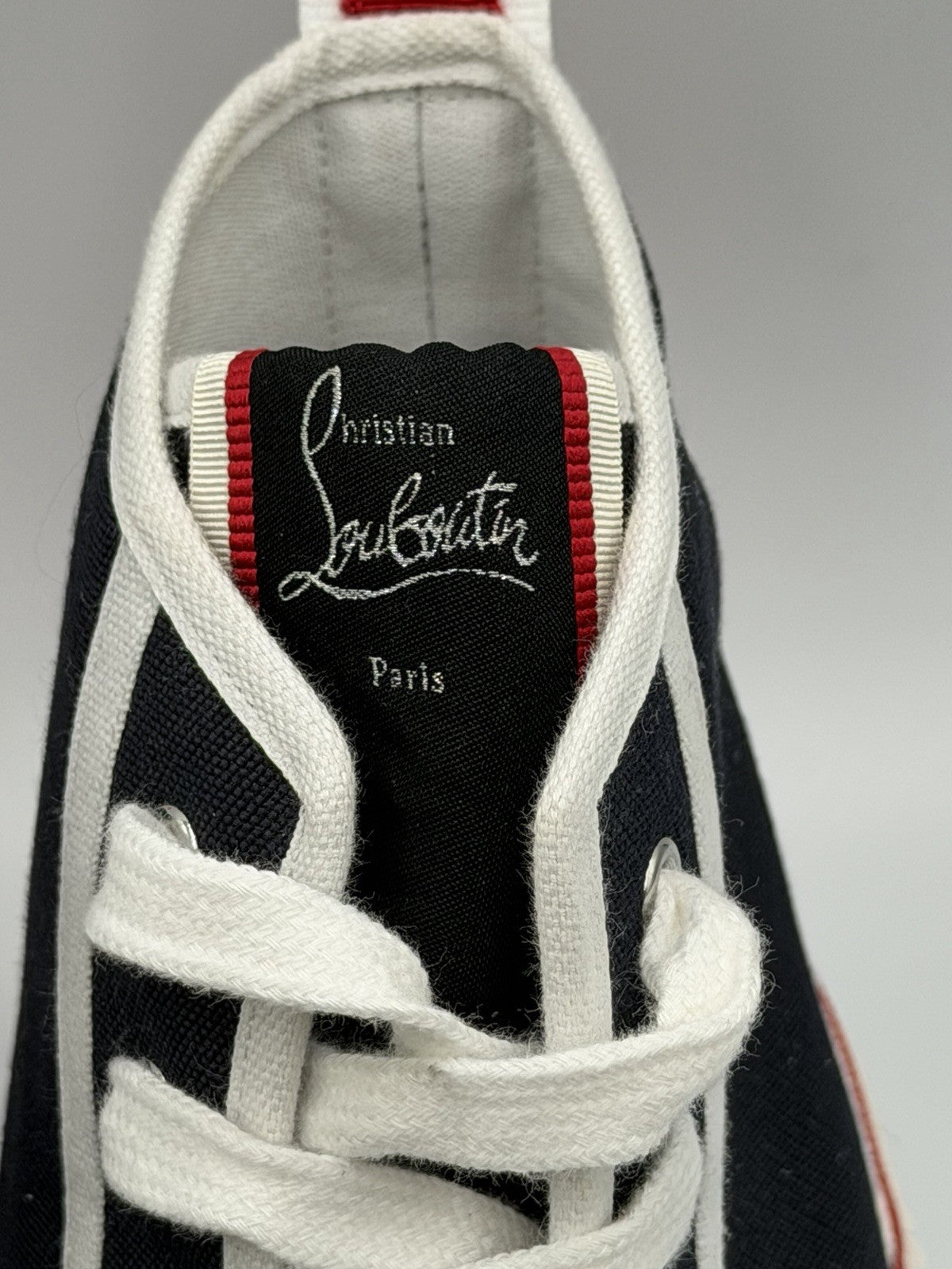 Authentic Christian Louboutin Pedro Donna Canvas Sneakers Size 44.5 EU; 11.5 US
