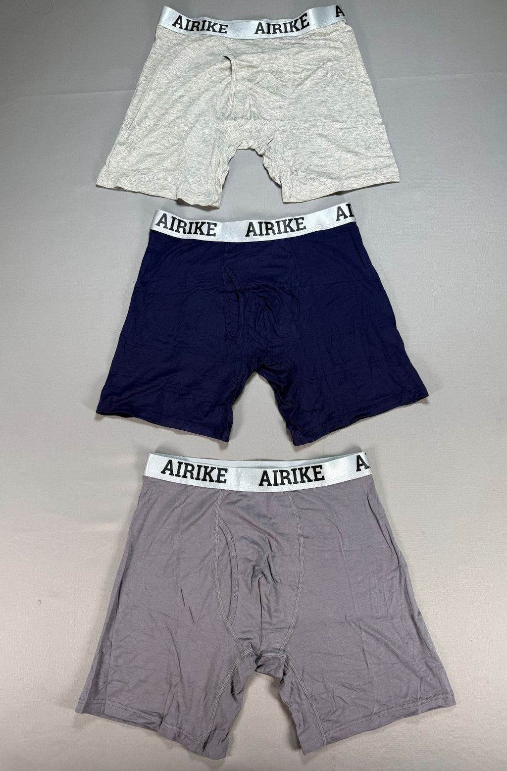 Pack of 3 AIRIKE Elastic Waistband Boxer Briefs Men Medium Multicolor Underpants