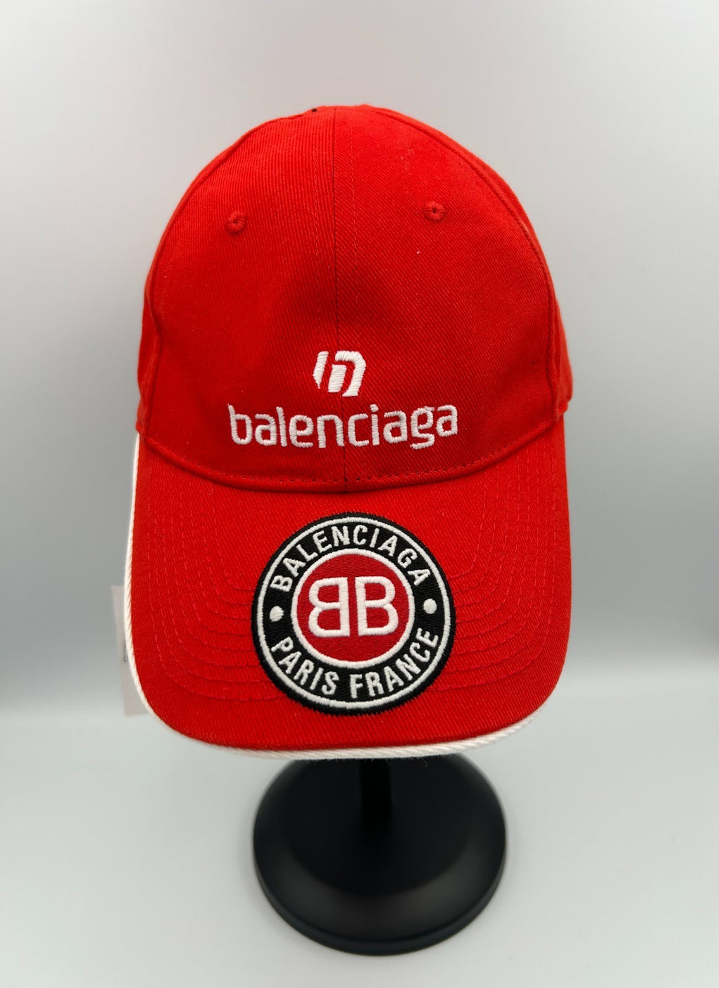 NWT Balenciaga Soccer Club Cap Men's One-Size Red Embroidered-Logo Adjustable