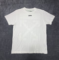 Off-White White Printed Cotton Crew Neck Oversized Size Large T-Shirt NEW