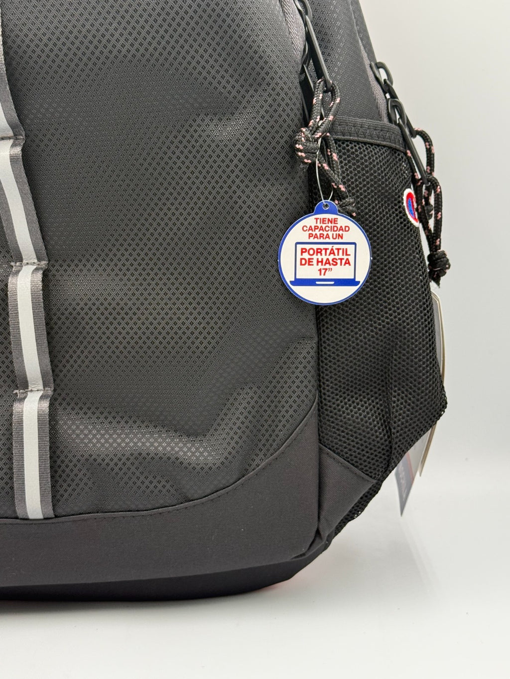 NWT Champion Center Backpack Black Pink Outline Logo Fits 17" Laptop School Bag