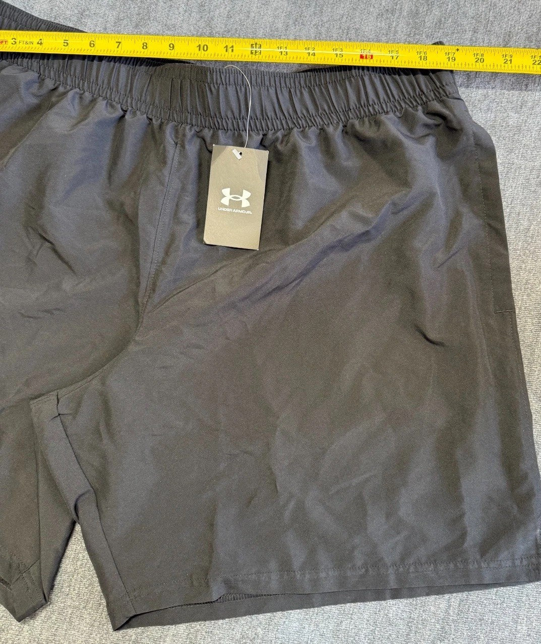 NWT Under Armour UA Tech Woven Wordmark Shorts Men 2XL Black Stretch Lightweight