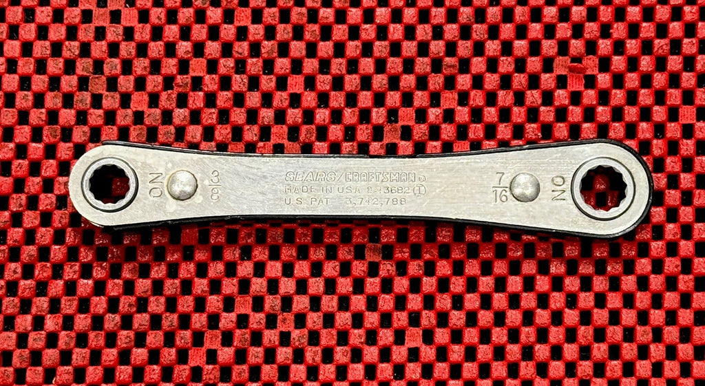 Sears Craftsman 9 43682 Vintage Ratcheting Box Wrench 3/8” x 7/16” 12 PT USA N6