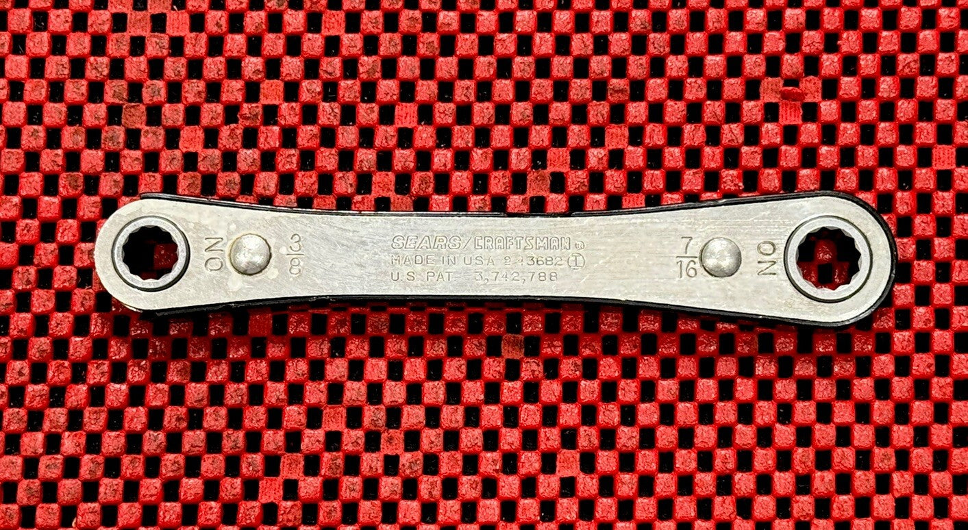 Sears Craftsman 9 43682 Vintage Ratcheting Box Wrench 3/8” x 7/16” 12 PT USA N6