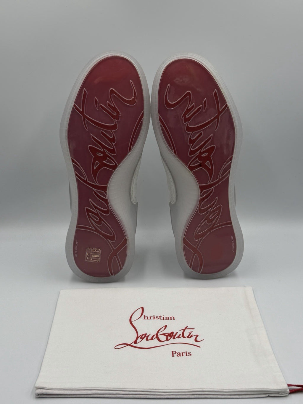 Authentic Christian Louboutin Arpoador Flat White Sneakers Size EU 41.5 US 8.5