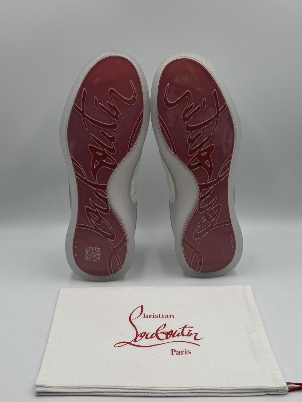 Authentic Christian Louboutin Arpoador Flat White Sneakers Size EU 41.5 US 8.5