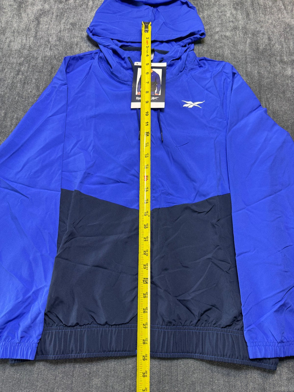 NWT Reebok Full Zip Training Woven Jacket Men's Small Navy Blue Adjustable Hood