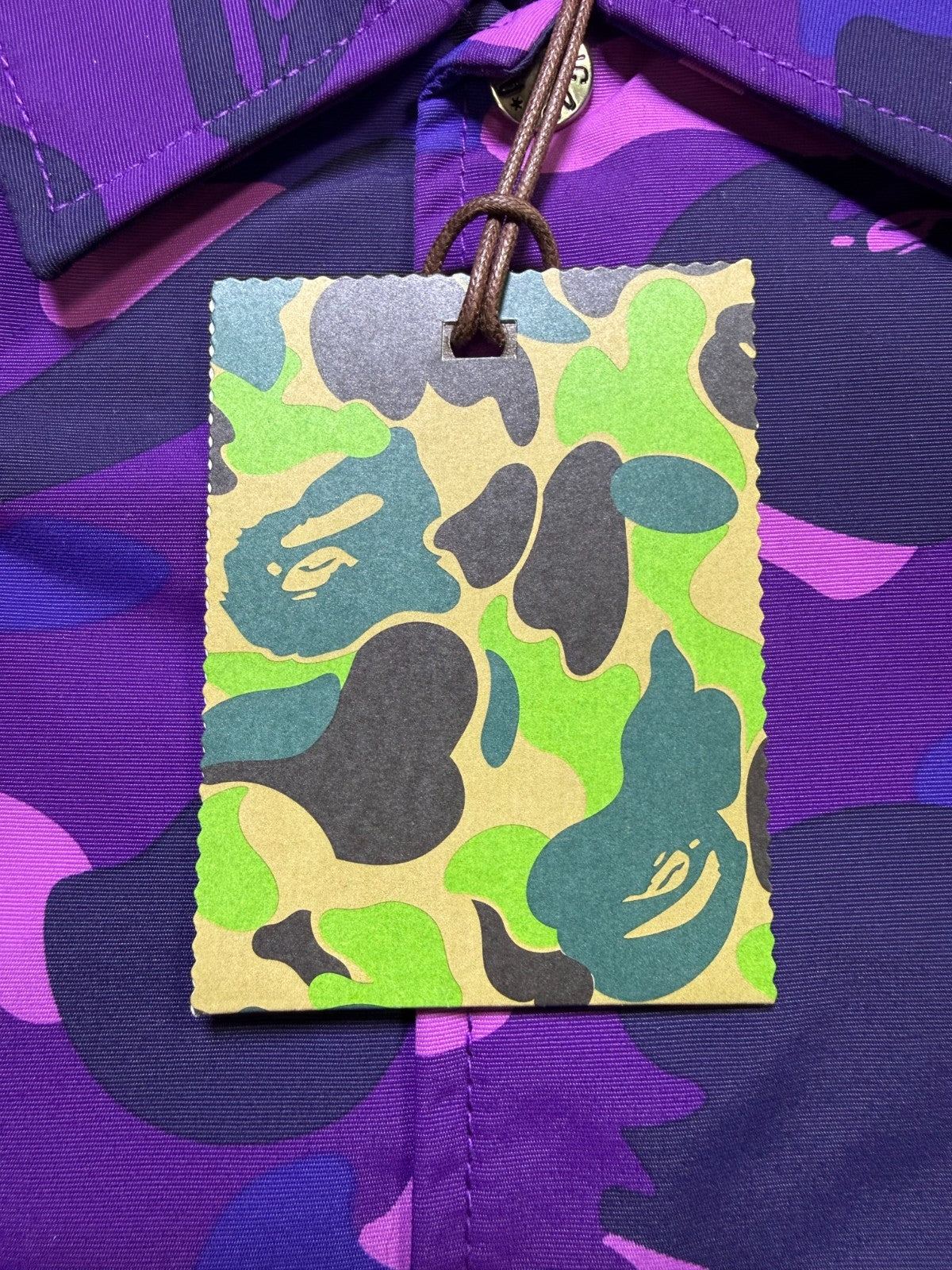 A Bathing Ape Camo Coach Jacket Men's Medium Pink Purple Long Sleeve Casual Wear