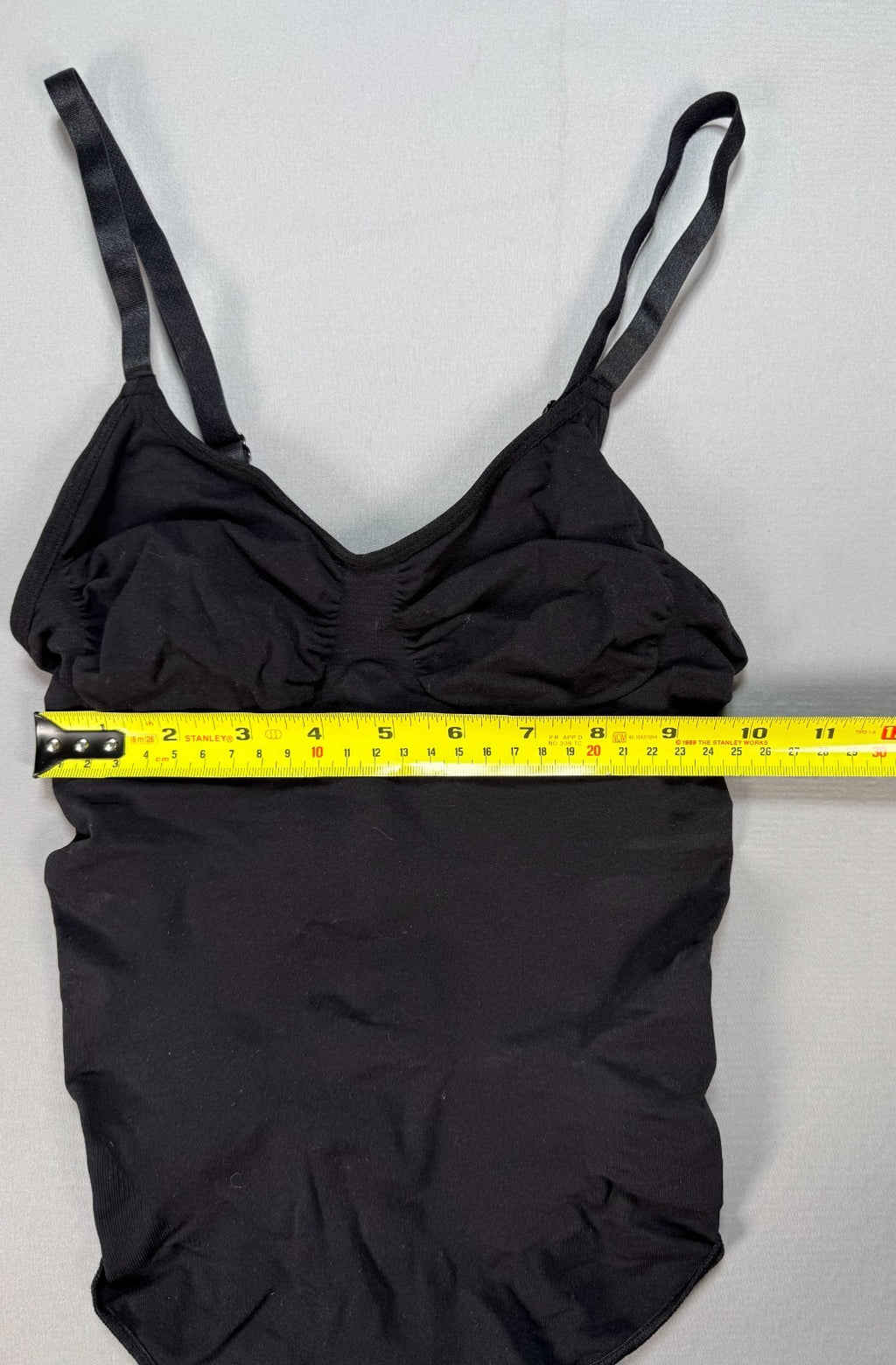 Women's Thong Shaper Bodysuit Size XXS/XS Black Stretch Tummy Control Camisole