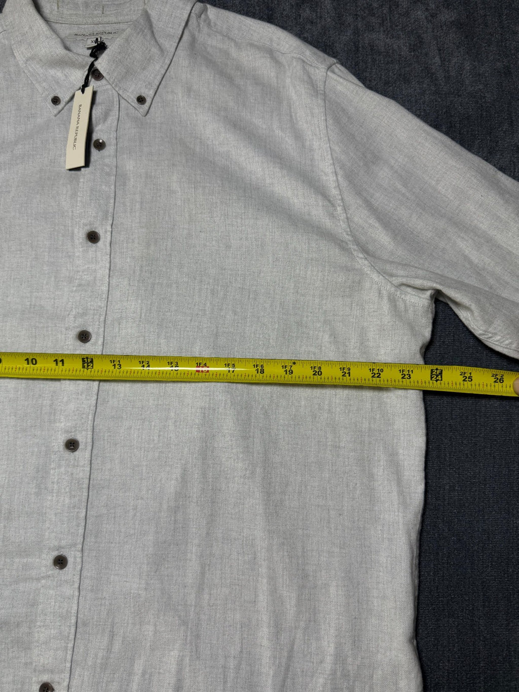 Banana Republic Button-Up Shirt Men's XL Gray Standard Fit Casual Wear Collared