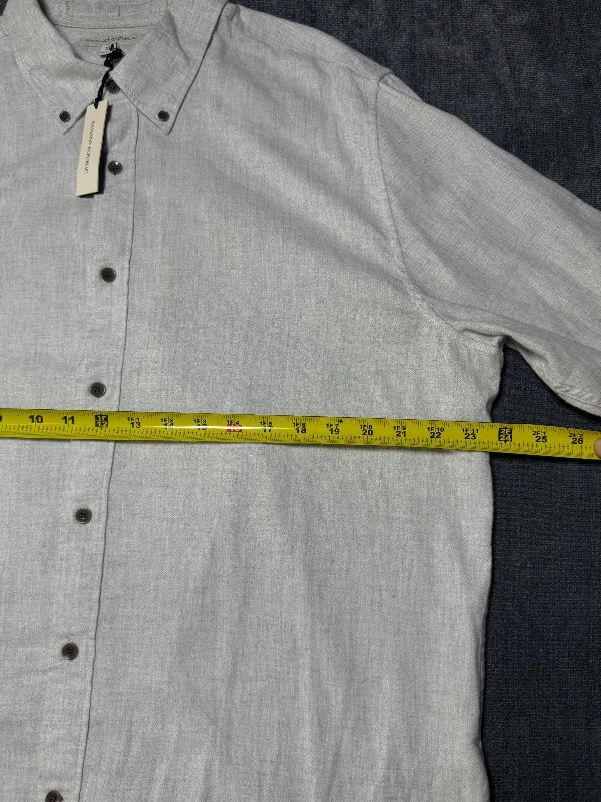 Banana Republic Button-Up Shirt Men's XL Gray Standard Fit Casual Wear Collared