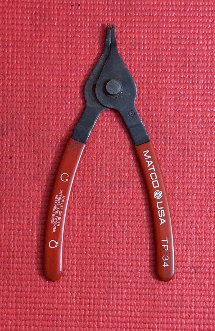 MATCO TOOLS TP-34 RETAINING SNAP RING PLIERS, 7.5" LONG MADE IN USA