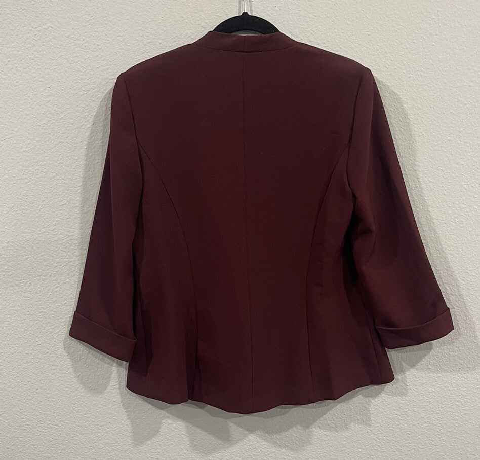 Danny & Nicole Burgundy Blazer Suit/ Jacket Top Size 8