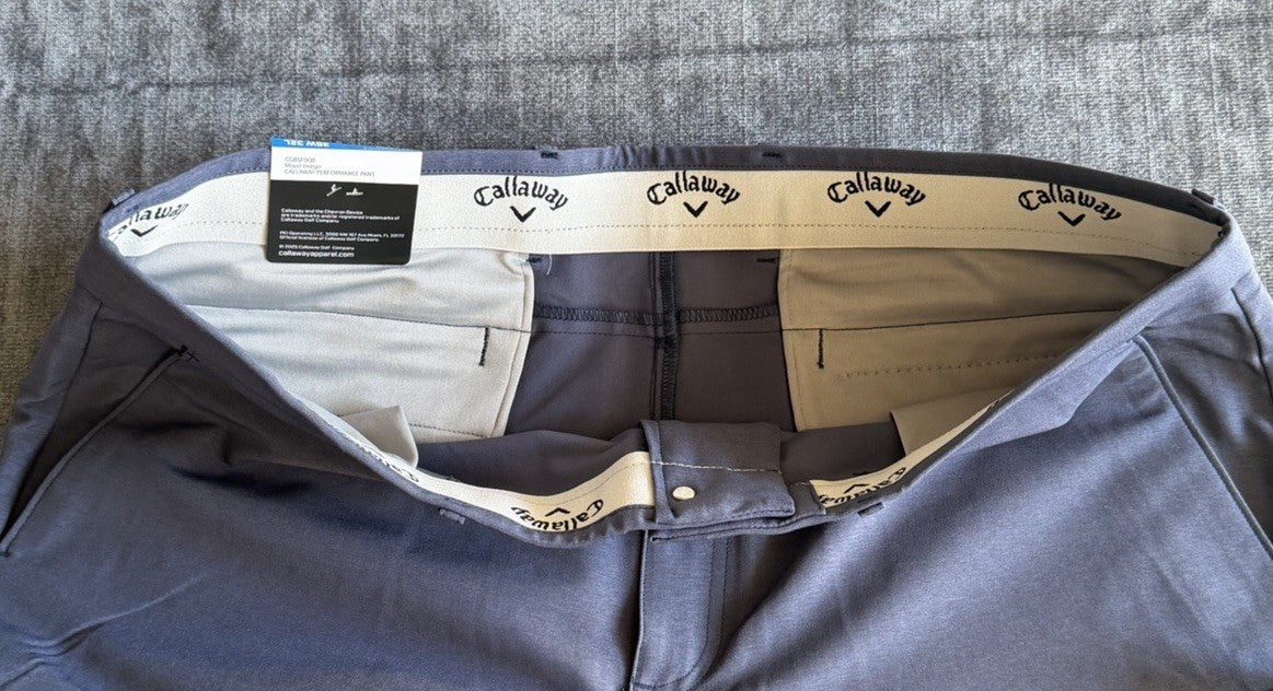 Callaway Opti-Dri Stretch Golf Pants Mood Indigo Men's 38x32 Performance NWT
