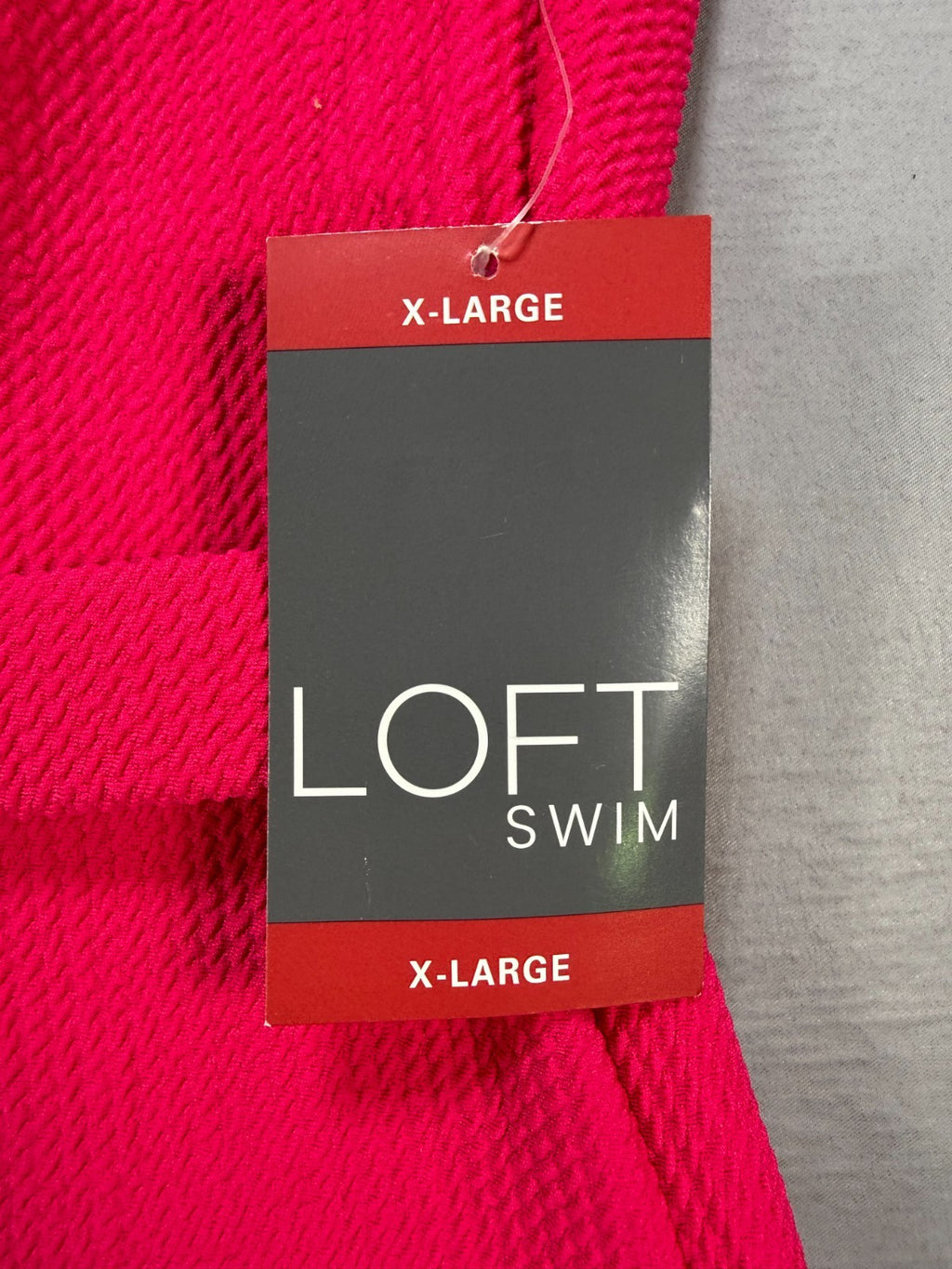 NWT Loft Asymmetrical Textured One-Piece Swimsuit Women's XL Pink Summer Beach