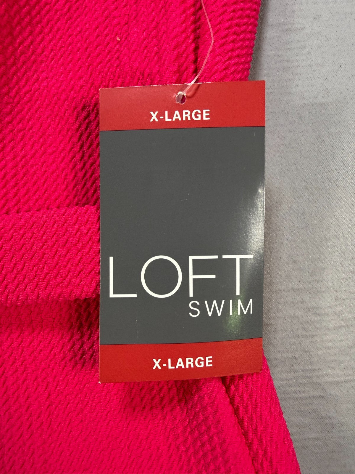 NWT Loft Asymmetrical Textured One-Piece Swimsuit Women's XL Pink Summer Beach