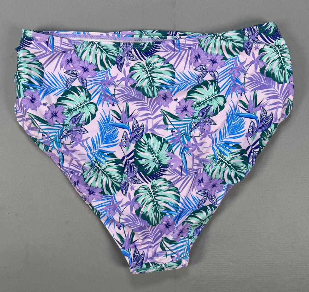 B2Prity Tankini Swimsuit Women's Medium Purple Tropical Floral Summer Beach