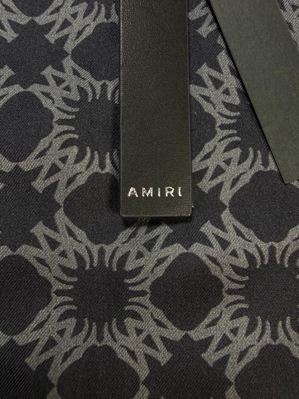 Amiri MA Quad Silk Bowling Shirt Men's XL Black Collared Button Closure w/ Box