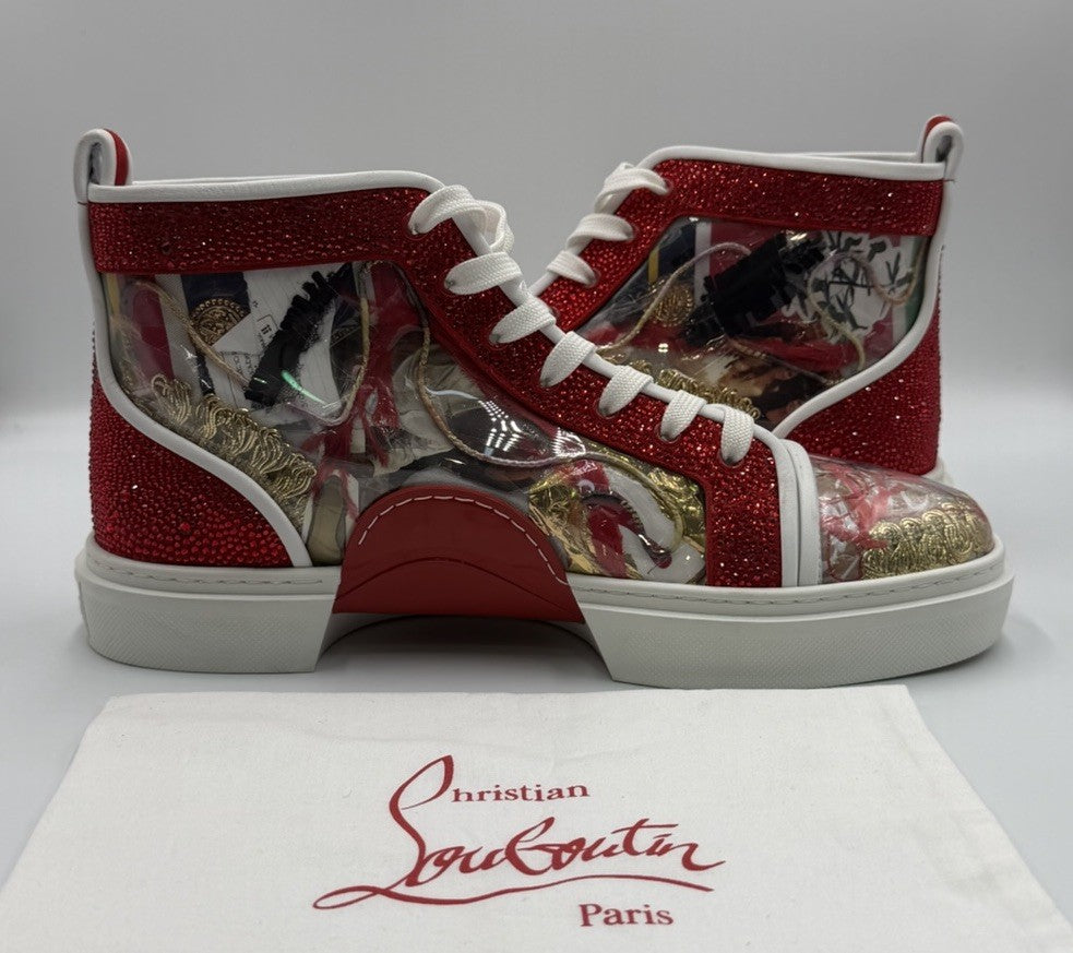 Authentic Christian Louboutin High-Top Trash Sneakers Mens Size 44.5 EU 11.5 US