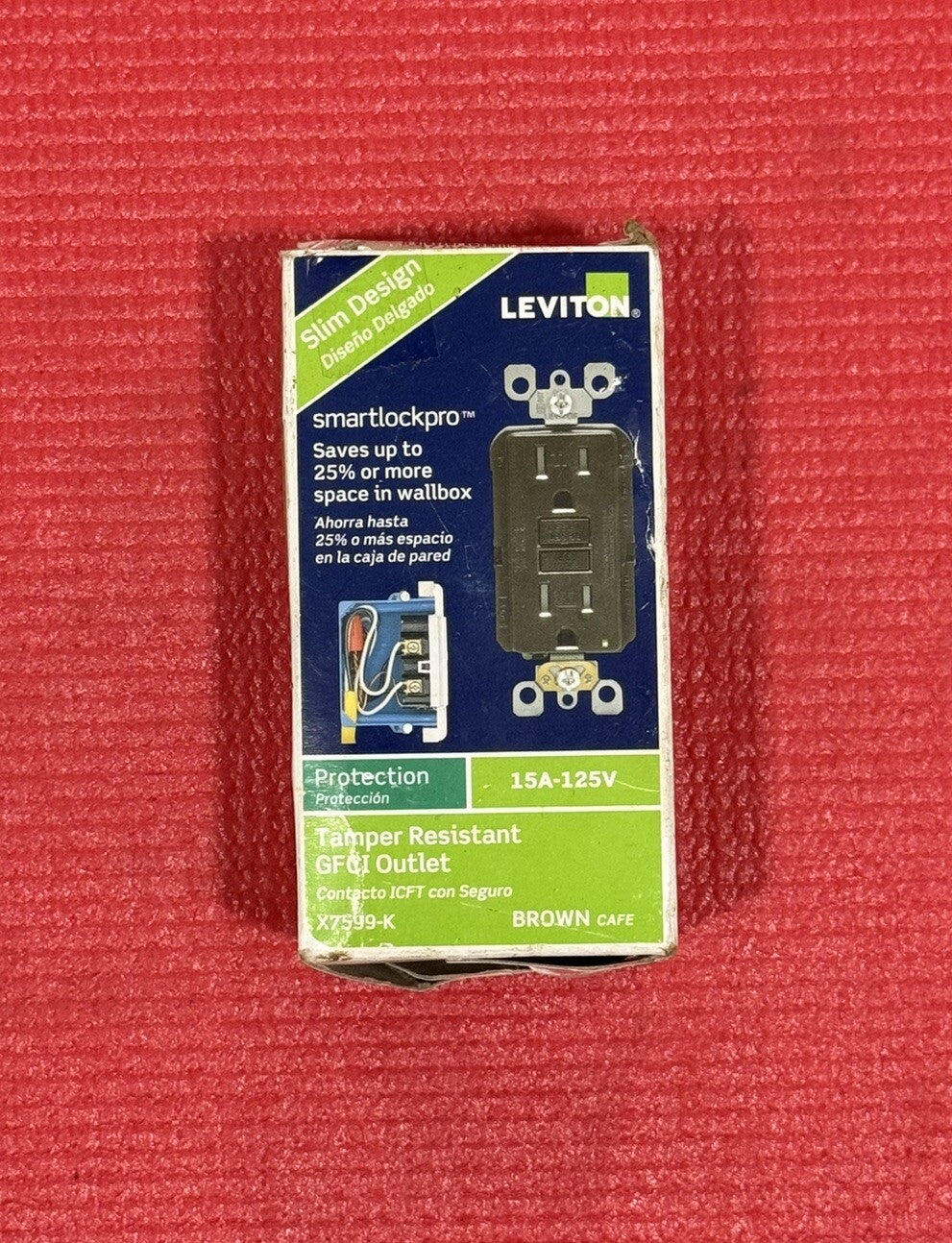 New Leviton 15A, 125V SmartlockPro Tamper Resistant GFCI Outlet, Black X7599-K