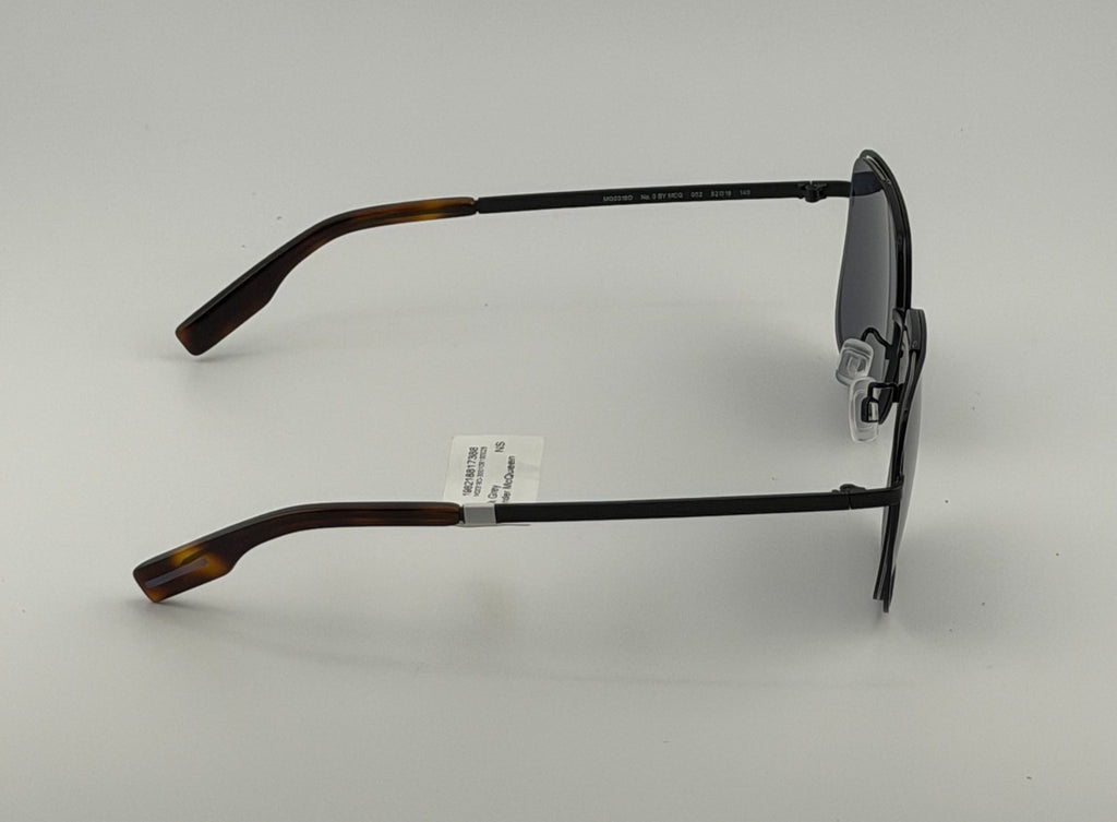 McQ Alexander McQueen Sunglasses Women's Square/Rectangle Black Gray with Case