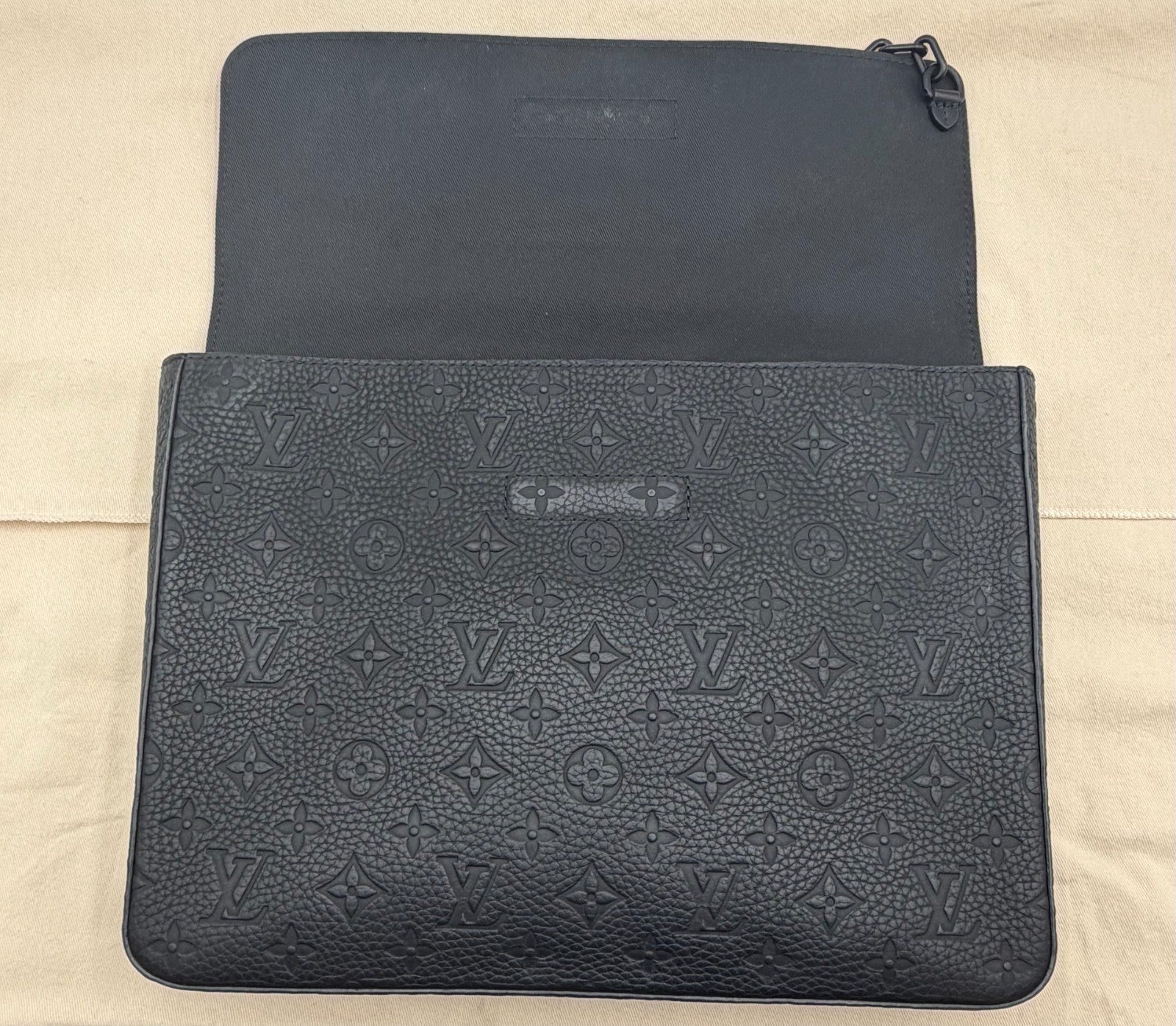 Louis Vuitton Pochette Steamer Monogram Taurillon Leather Shoulder Bag Authentic
