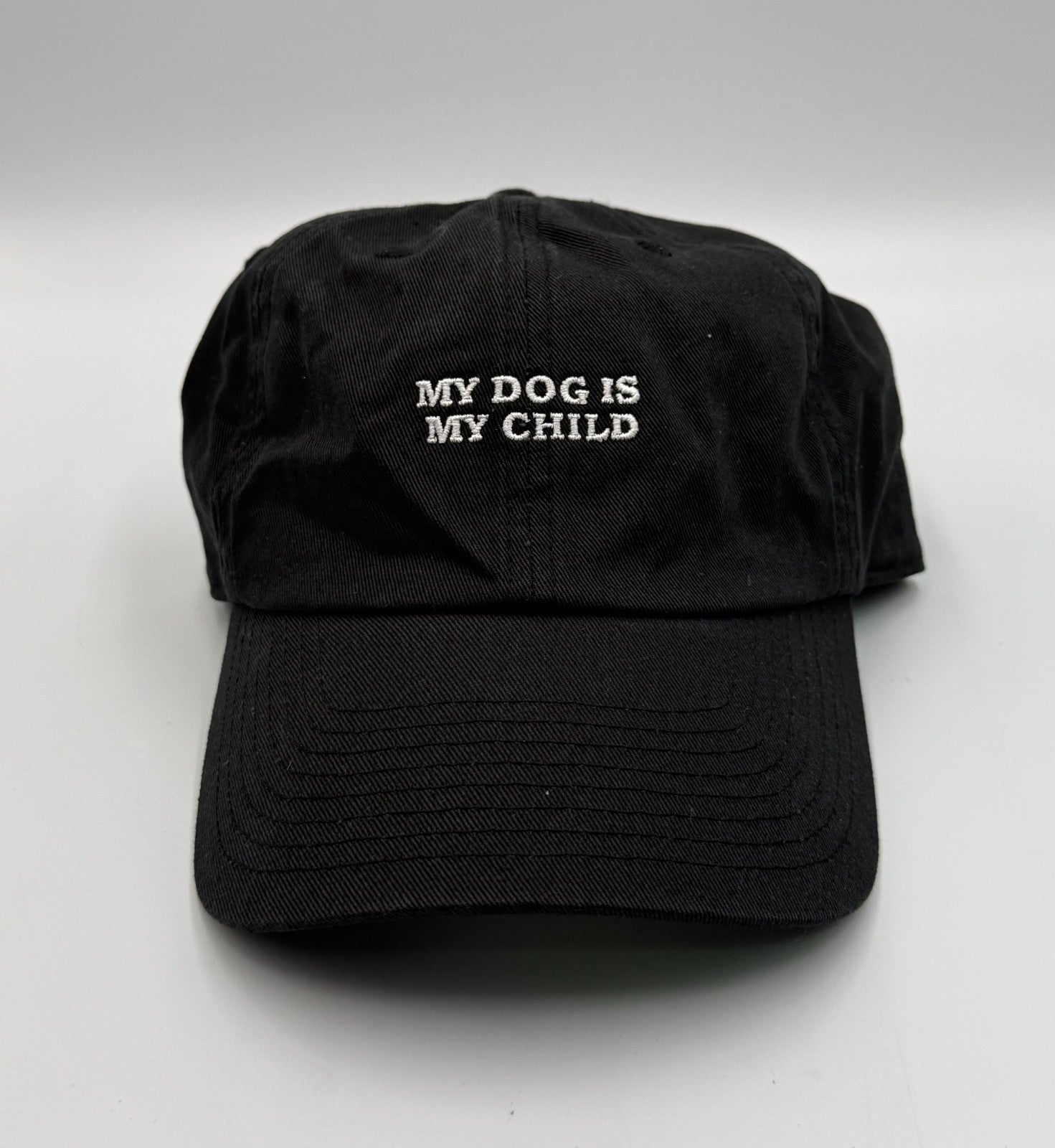 Lifestyle My Dog Is My Child Embroidered Baseball Hat Black Adjustable Strapback