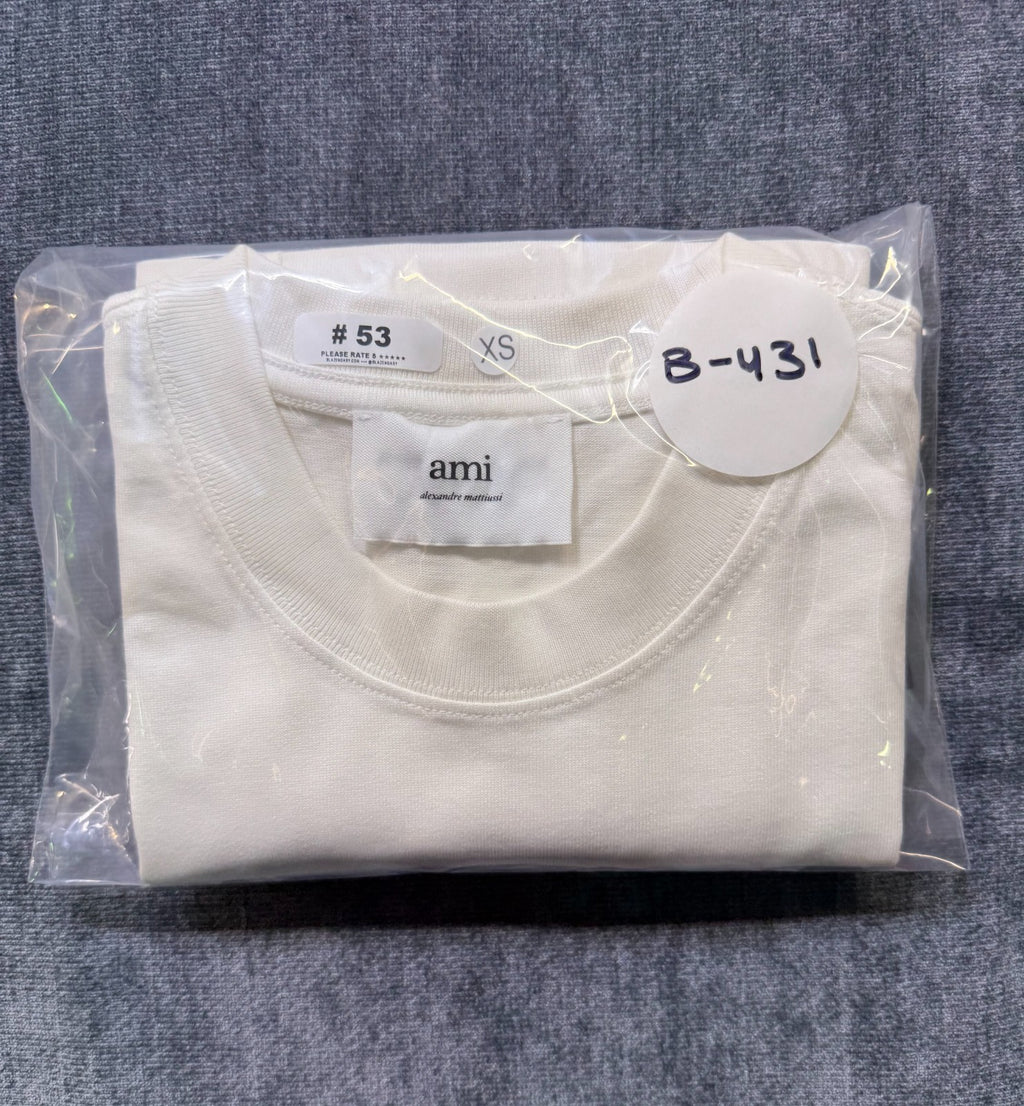 NWT Ami T-Shirt Men's X-Small White Short Sleeve Crew Neck Pullover Lightweight