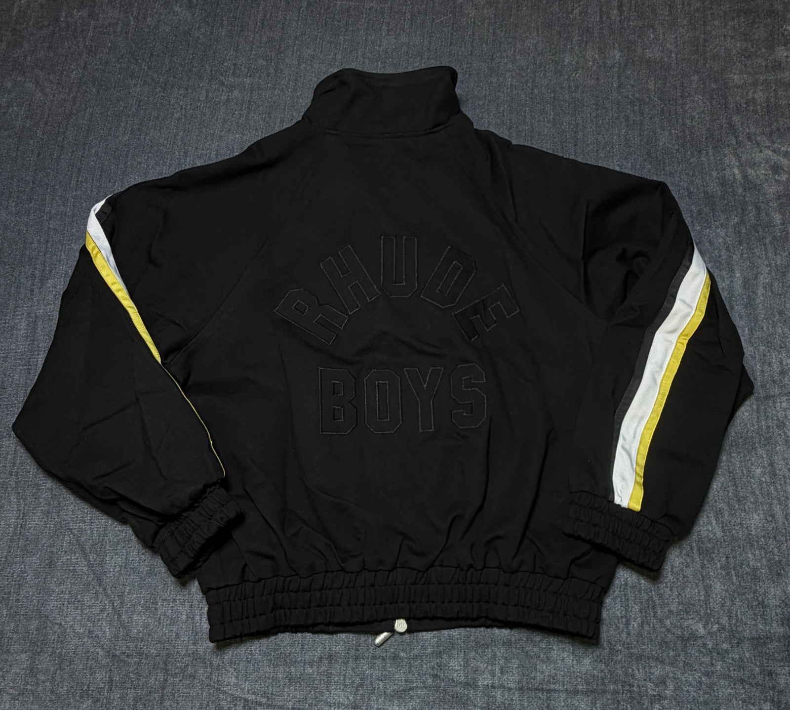 NWT Rhude Traxedo Jacket Men's Medium Black Full-Zip Long Sleeve Slash Pockets