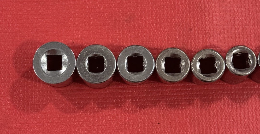 Vintage Craftsman 9pc Set 1/2" Drive 12PT  SAE Shallow Socket Set Made In USA
