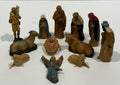 Vintage Nativity Mary Joseph Baby Jesus 3 Wise Men Shepherd SET of 12 Figures