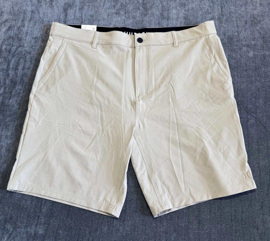 NWT Hurley Trek Hybrid Shorts Men's 40 Light Gray Regular Fit 4-Way Stretch