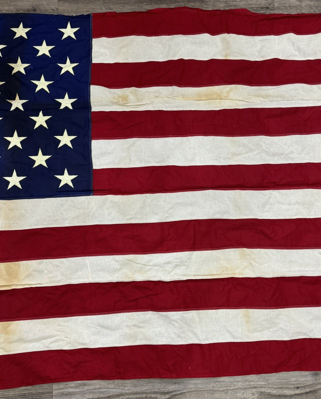 Vintage USA Flag Valley Forge Cotton Bunting Best American 50 Stars  112" x 56”
