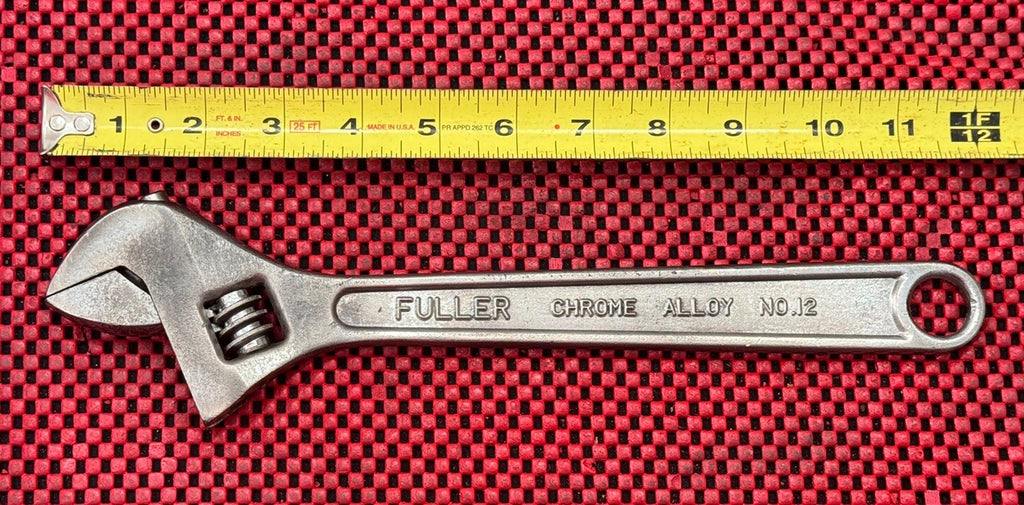 FULLER No. 12, 12” ADJUSTABLE WRENCH CHROME ALLOY MADE IN JAPAN N9