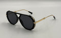 Mincl Double Bridge Oversized Retro Fashion Pilot Sunglasses Unisex with Case