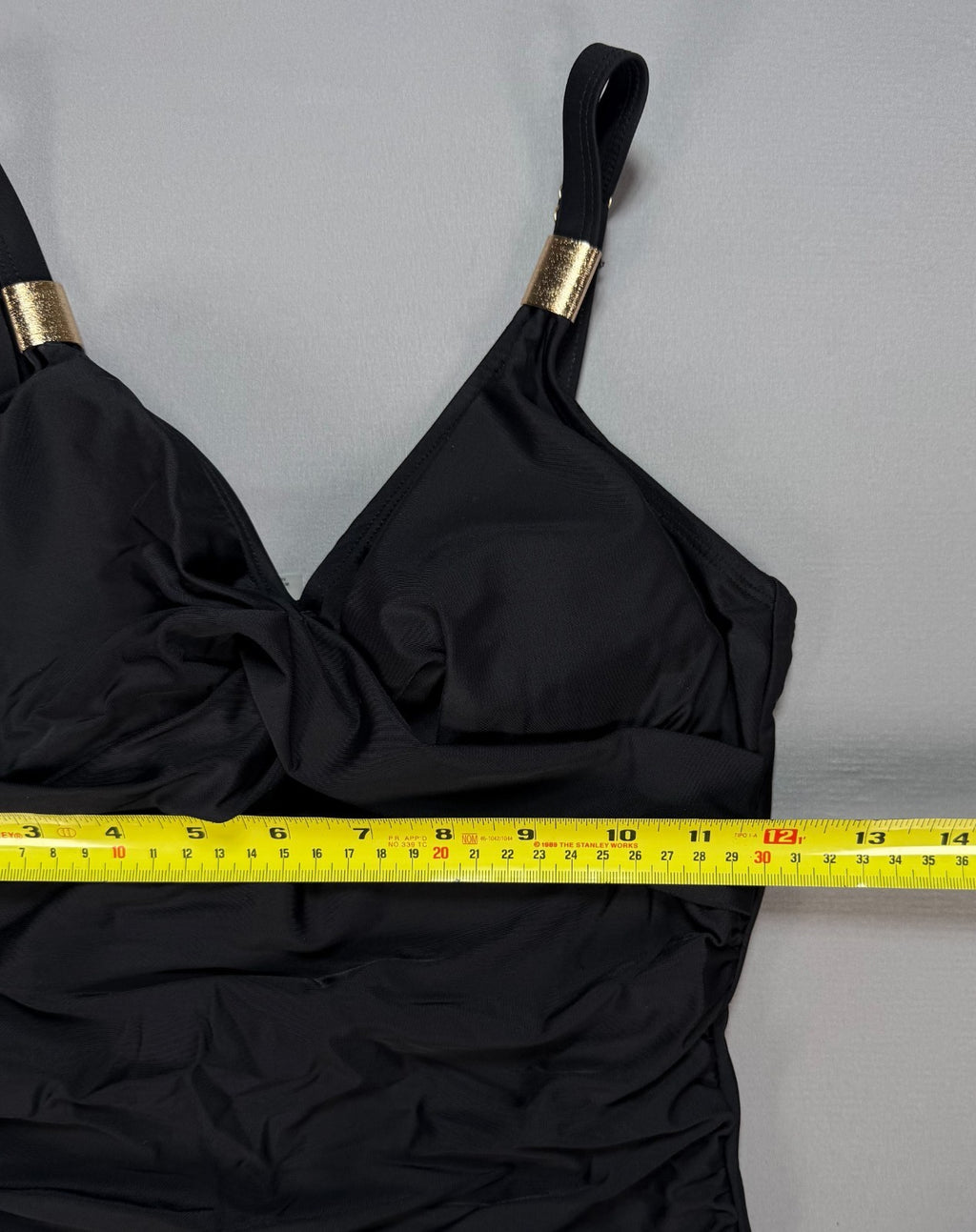 NWT Tempt Me One Piece Swimsuit Women’s Small Black Ruched Summer Tummy Control