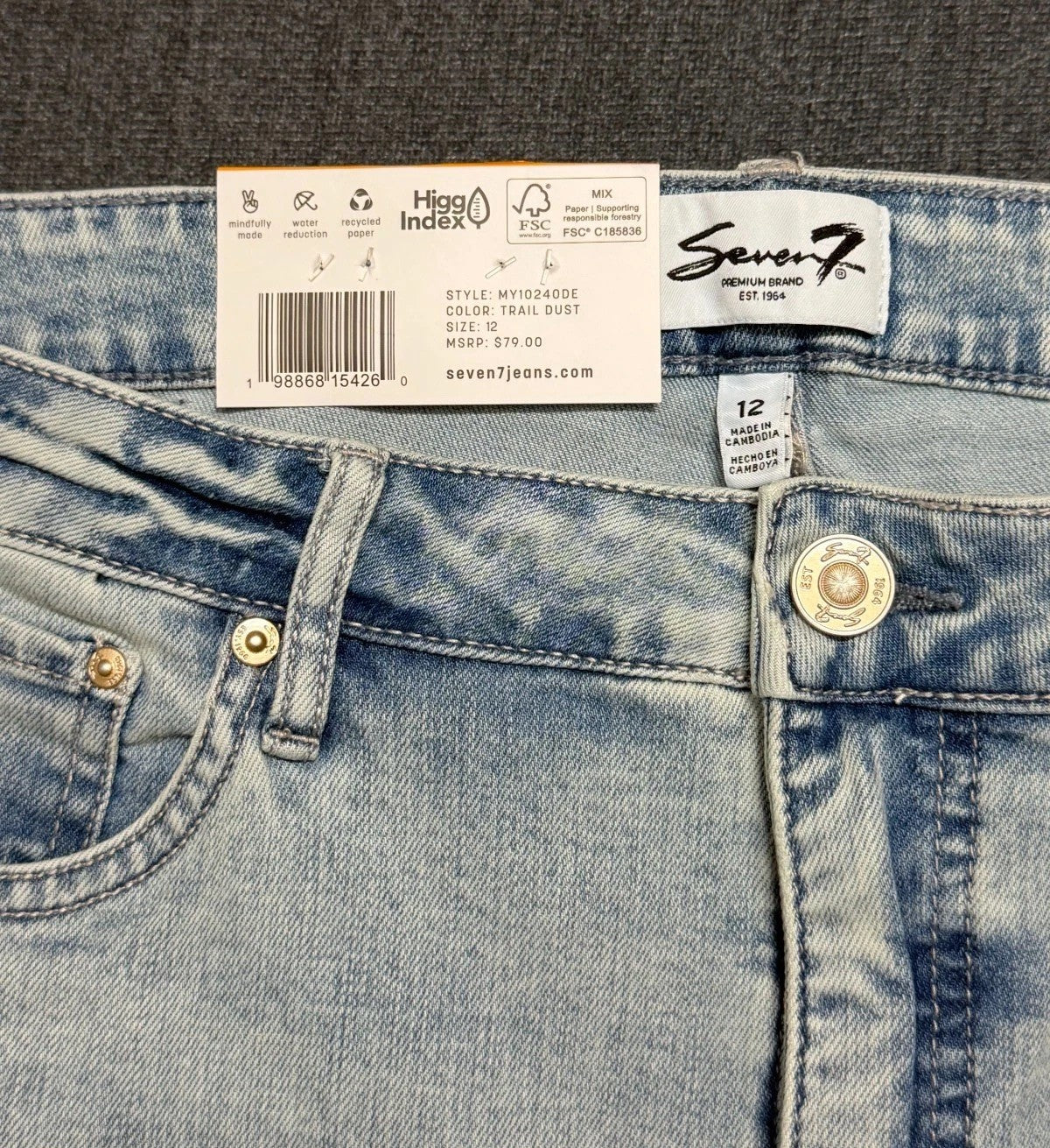 NWT Seven7 Bootcut Jeans Women's 12 Light Blue Denim High-Rise Casual Hipster