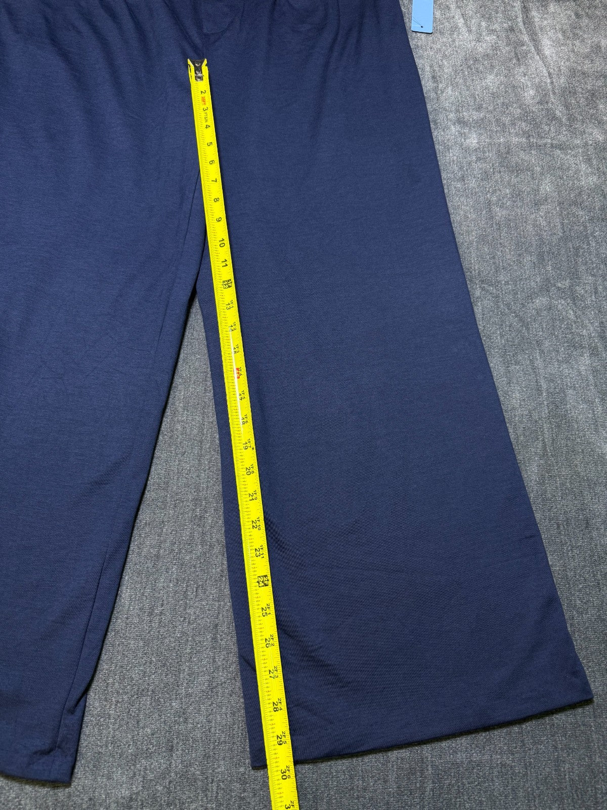 NWT Member's Mark Wide Leg Trousers Women's Large Navy Blue Pull-On Modern Comfy