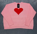 NWT Vince Camuto Soft & Festive Relaxed Fit HEART SWEATER Women's Size XL Pink