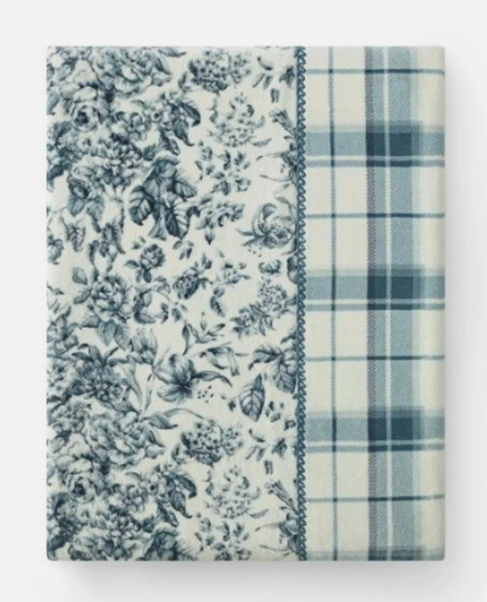 Laura Ashley Coco Luxe Plush Reversible throw blanket 60"x70" CHOOSE COLOR