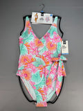Member's Mark Adjustable Strap One-Piece Swimsuit Women Large Multicolor Floral