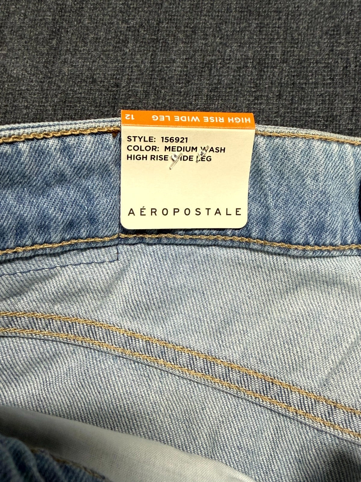 NWT Aeropostale High-Rise Wide-Leg Jeans Women's 12 Blue Medium Wash 5-Pockets