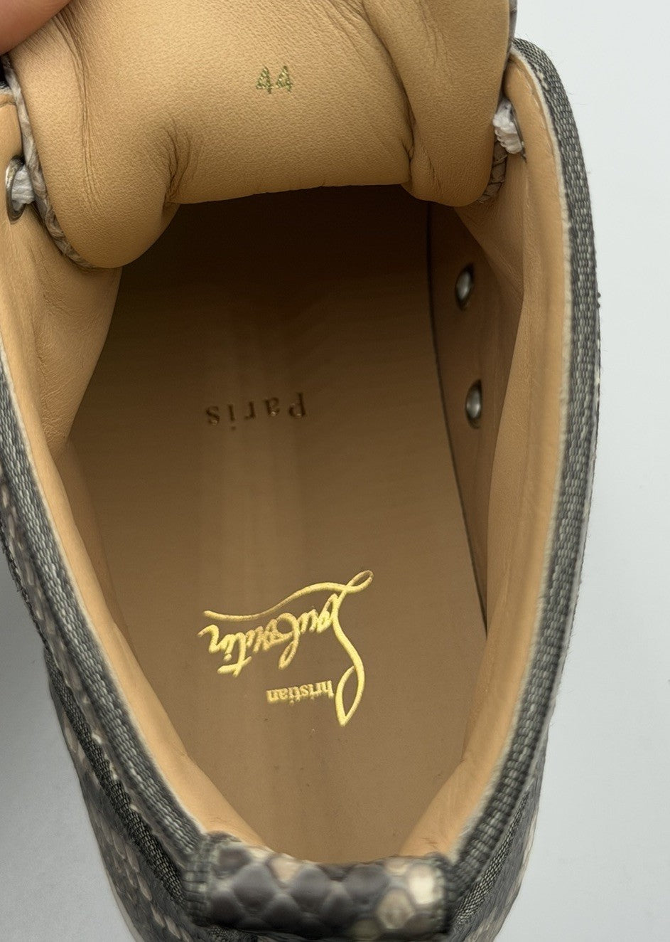 Christian Louboutin Louis Orlato Flat Python Ghost Roccia Sneaker Sz 44 EU 11 US