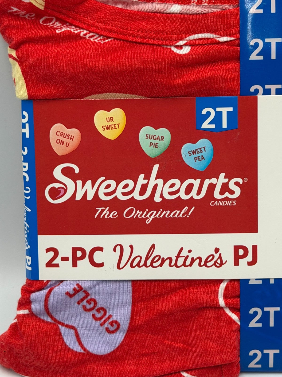 NWT Sweethearts Candies Hearts Valentine's Day 2-Piece Pajama Set Baby 2T Red