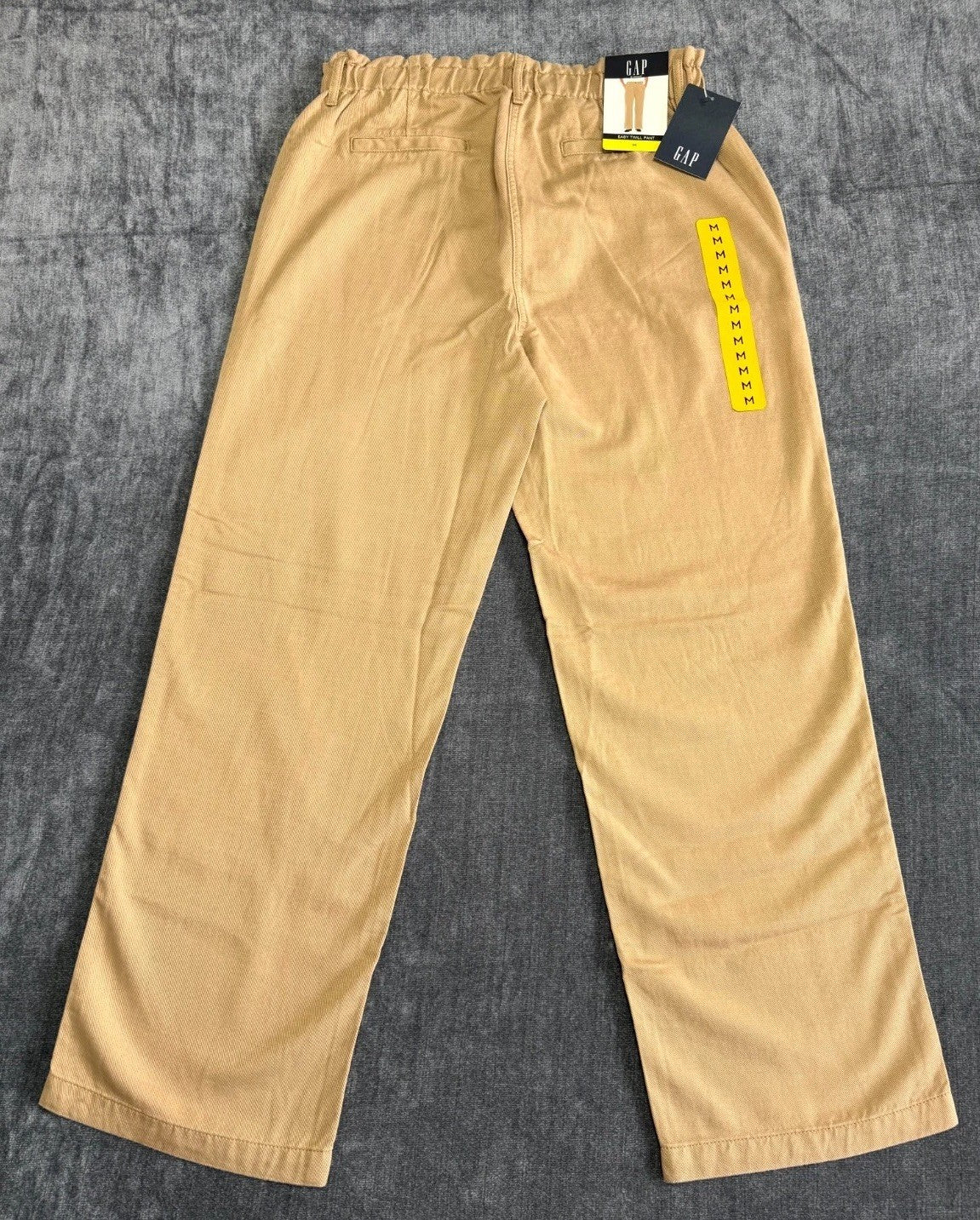 NWT Gap Easy Twill Pant Women's Medium Beige Straight Leg Elastic Waist Pull-On
