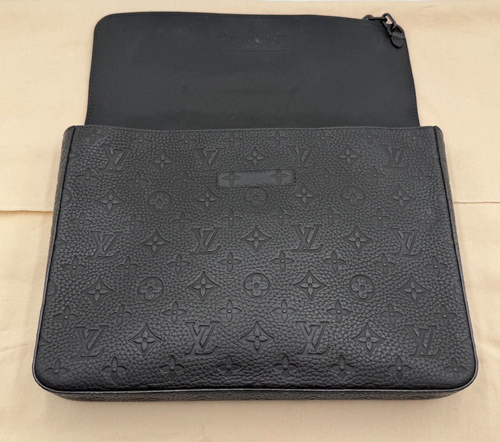 Louis Vuitton Pochette Steamer Monogram Taurillon Leather Shoulder Bag Authentic